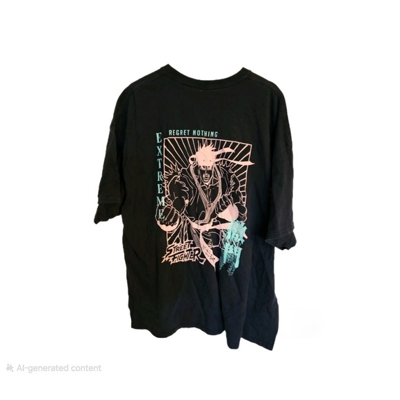 Street Fighter T shirt Size 2XL Two Monkeys Graphic black - Picture 1 of 8